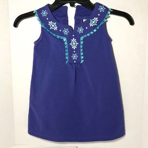 Gymboree Indigo Dress w/Turquoise and White Detail